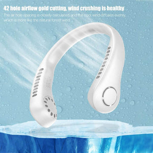 Vaneless Neck Hanging Fan – Rechargeable Hands-Free Personal Cooling Fan with 3 Speed Modes